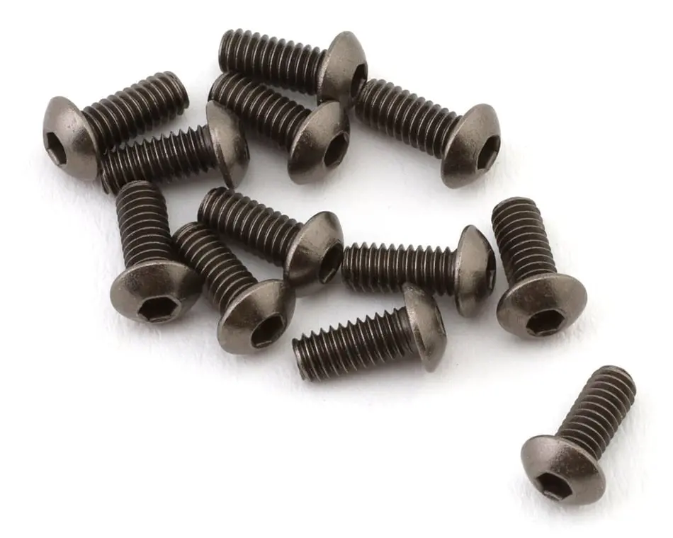Team Brood Black Nickel Button Head Screws: M2.5X6mm (12) 1
