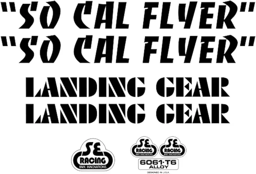 Se Bikes Decal Set: So Cal Flyer (Black) 1