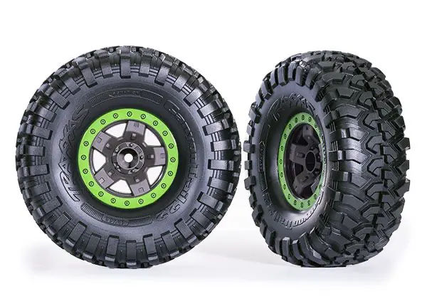 Traxxas Tires & Wheels 2.2" Gray/Green Beadlock: Trx-4 Sport 1