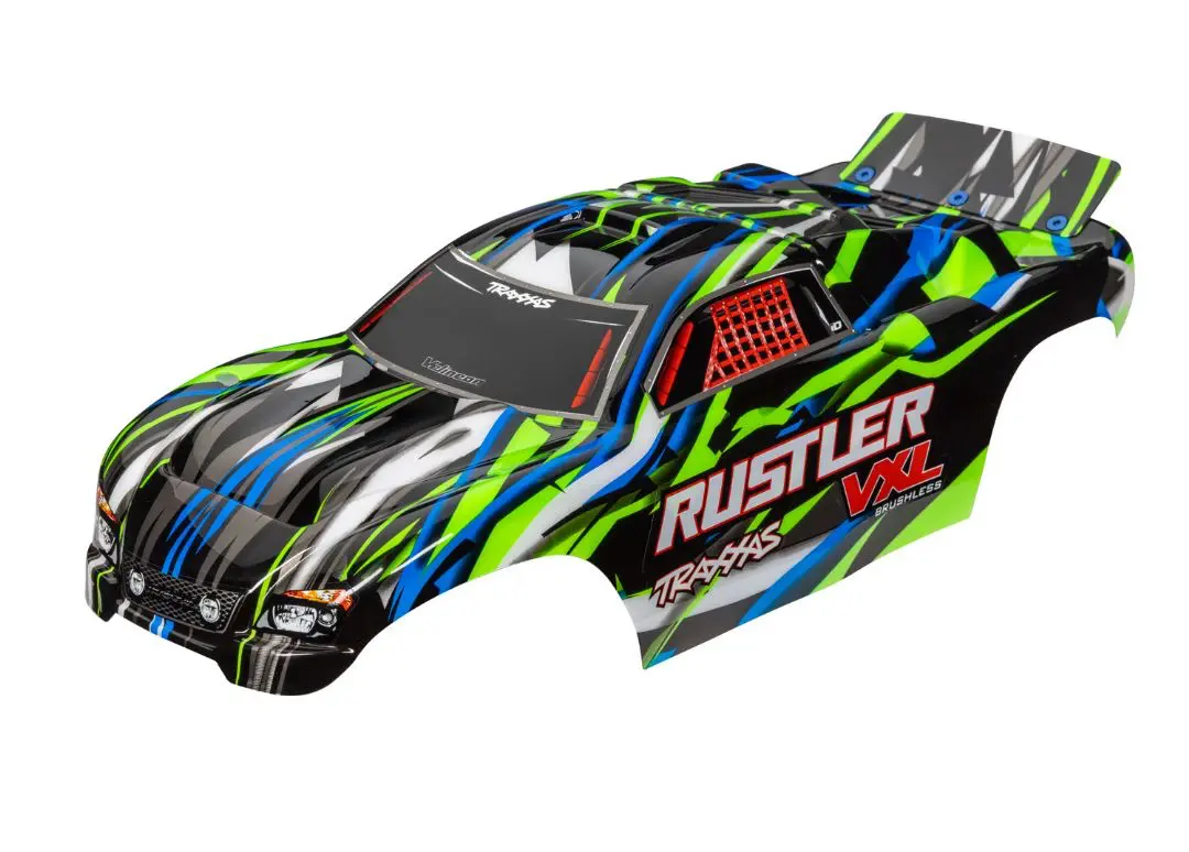 Traxxas Prepainted Body: Rustler Vxl (Green) 1