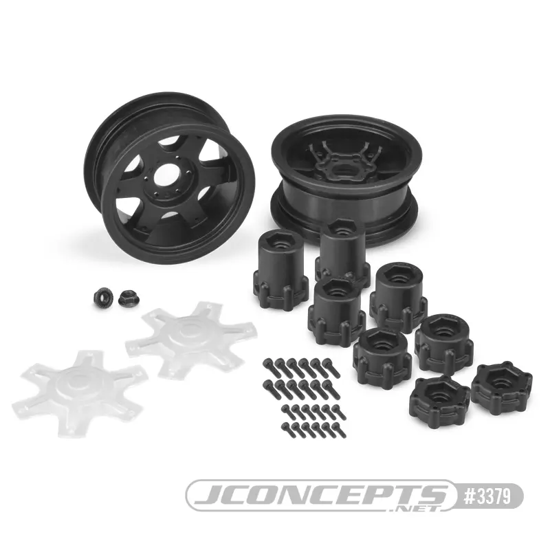 Jconcepts 2.6” Dragon Mega Truck Wheels W/Adapters 1