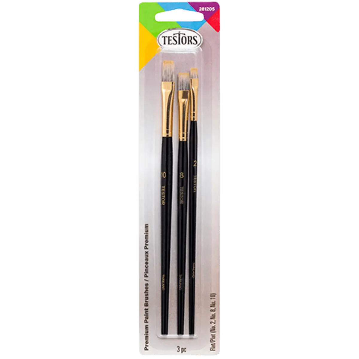 Testors 3 Piece Premium Flat Brush Set 1