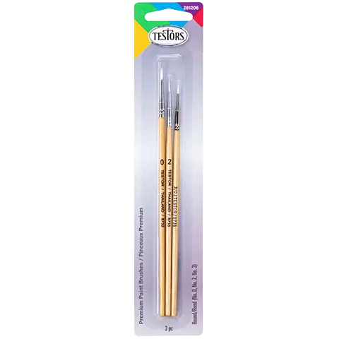 Testors Premium 3 Piece Round Brush Set 1