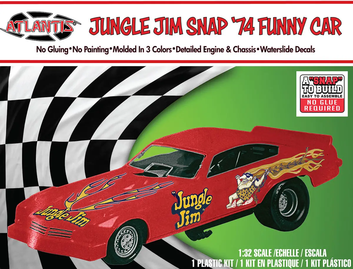 Atlantis 1/32 Jungle Jim Snap 1974 Vega Funny Car Model Kit 1