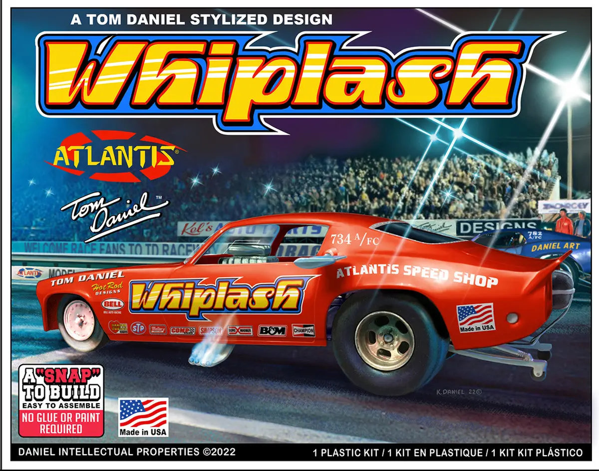 Atlantis 1/32 Tom Daniels Whiplash Funny Car Snap Model Kit 1