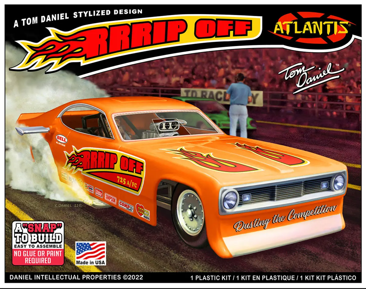 Atlantis 1/32 Tom Daniels Rrrip Off Funny Car Snap Model Kit 1