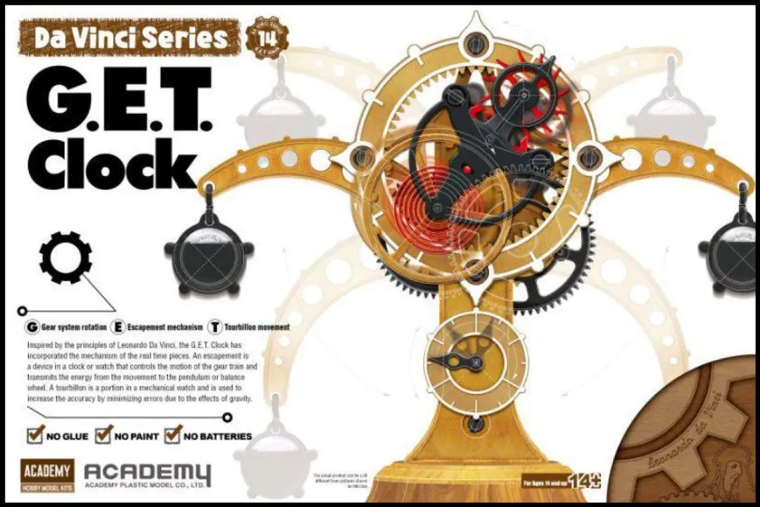 Academy Models Da Vinci Series G.E.T. Clock Model Kit 1