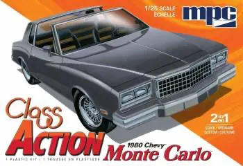 Mpc 1/24 Class Action 1980 Monte Carlo W/Trailer And Chopper Model Kit 1