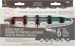 Testors Craft Glitter Acrylic Paint Set: 6 Pack 1