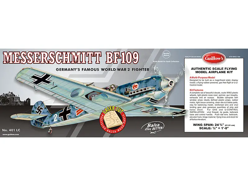 Guillows 1/16 Messerschmitt Bf-109 Laser Cut Balsa Model 1