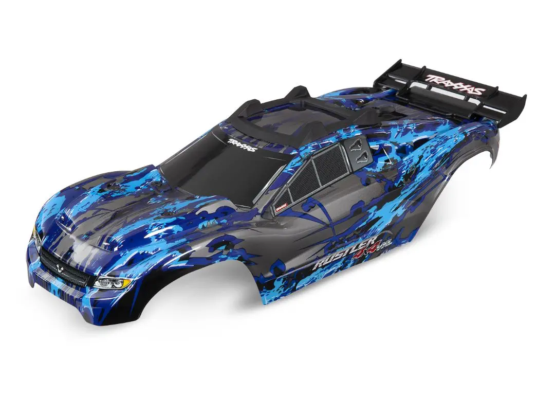 Traxxas Complete Prepainted Body: Rustler 4X4 Vxl (Blue) 1