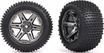 Traxxas Alias 2.8” Assembled Tires And Wheels: Black Chrome 1