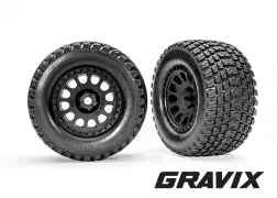 Traxxas Mounted Gravix Race Tires: Black 1