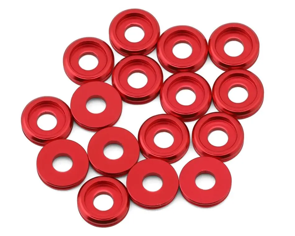 Team Brood 6061 Aluminum Button Head Washers: 3Mm (Red) 1