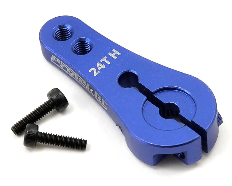 Protek Rc 4Mm Aluminum Long Clamping Servo Horn: 24T (Blue) 1