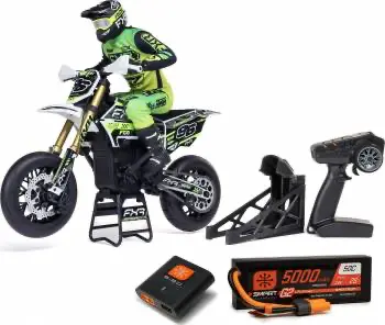 Losi Promoto 1/4 Supermoto Motorcycle Combo W/Battery And Charger: Fxr (White) 1