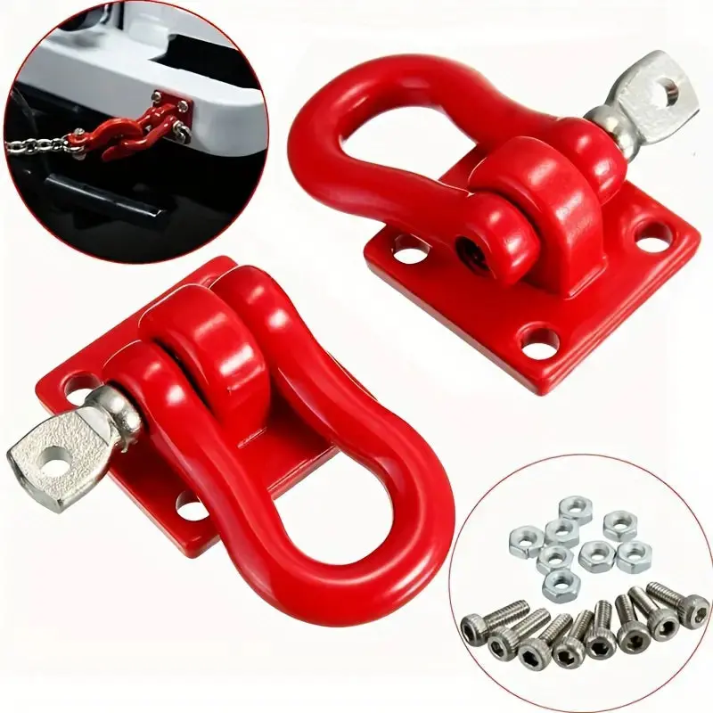 Rocket Rc 1/10 Alloy Tow Shackles: Red 1