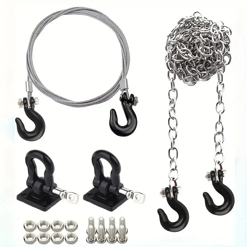 Rocket Rc 1/10 Alloy Tow Shackles: Black 1