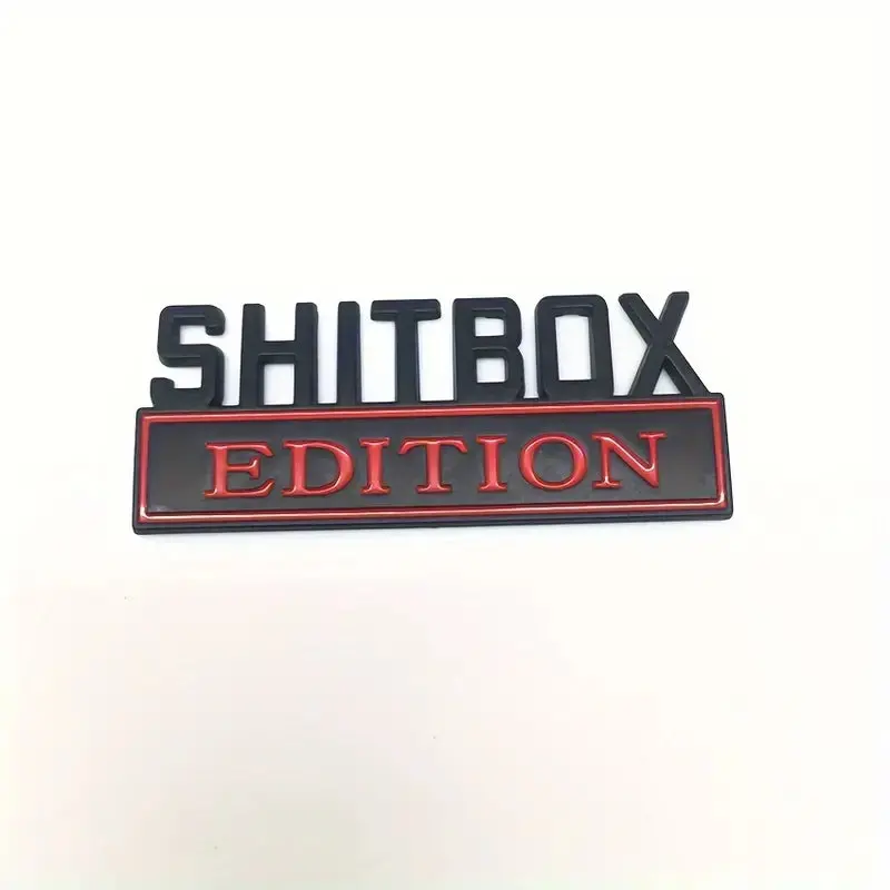 3D Abs Emblem Badge: Shitbox Edition (Black/Red) 1