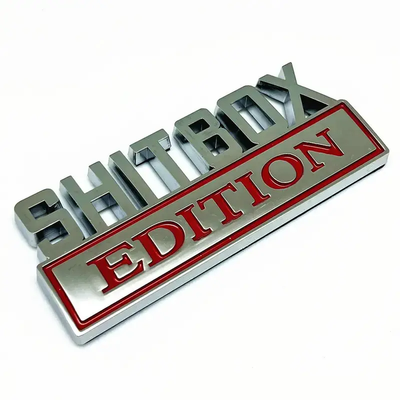 3D Abs Emblem Badge: Shitbox Edition (Red/Silver) 1
