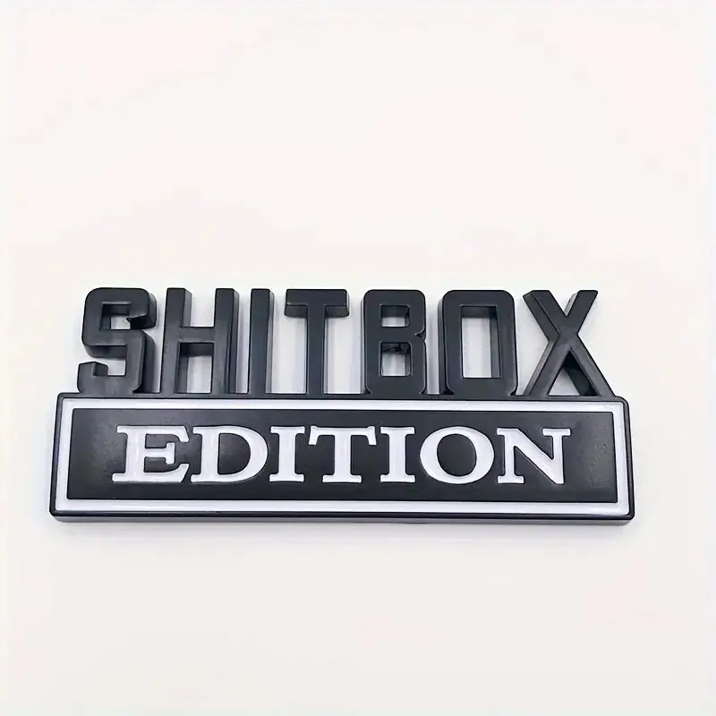 3D Abs Emblem Badge: Shitbox Edition (Black/White) 1