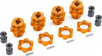 Traxxas Aluminum 17Mm Splined Wheel Hubs W/Retainers: Orange 1