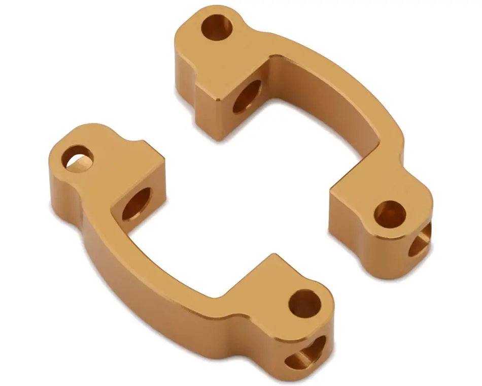 Strc Cnc-Machined Aluminum Caster Blocks: Redcat Lowrider (+6 Deg) (Gold) (2) 1