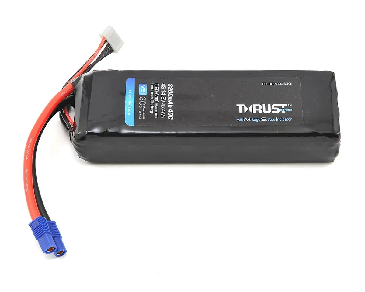 E-Flite Thrust 4S 14.8V 3200Mah 40C Lipo Battery: Ec3 1