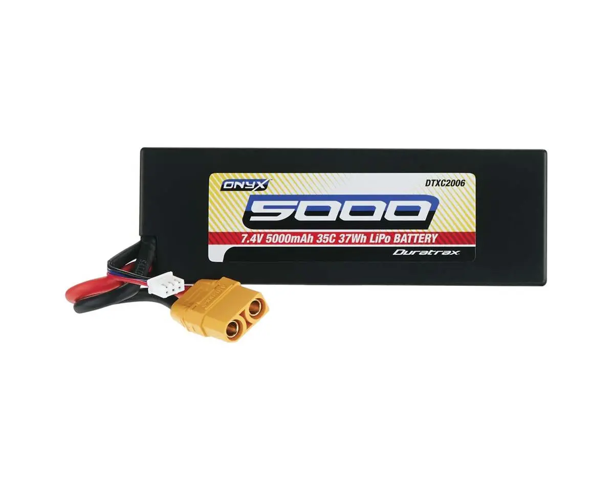 Duratrax Onyx 2S 5000Mah 7.4V 35C Hardcase Lipo Battery: Xt90 1