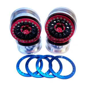 Racers Edge Aluminium 2.9” Beadlock Wheels W/Blue Rings: Scx6 1