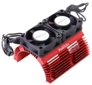 Power Hobby Heat Sink W/Twin Turbo High Speed Cooling Fans: 1/8 (Red) 1