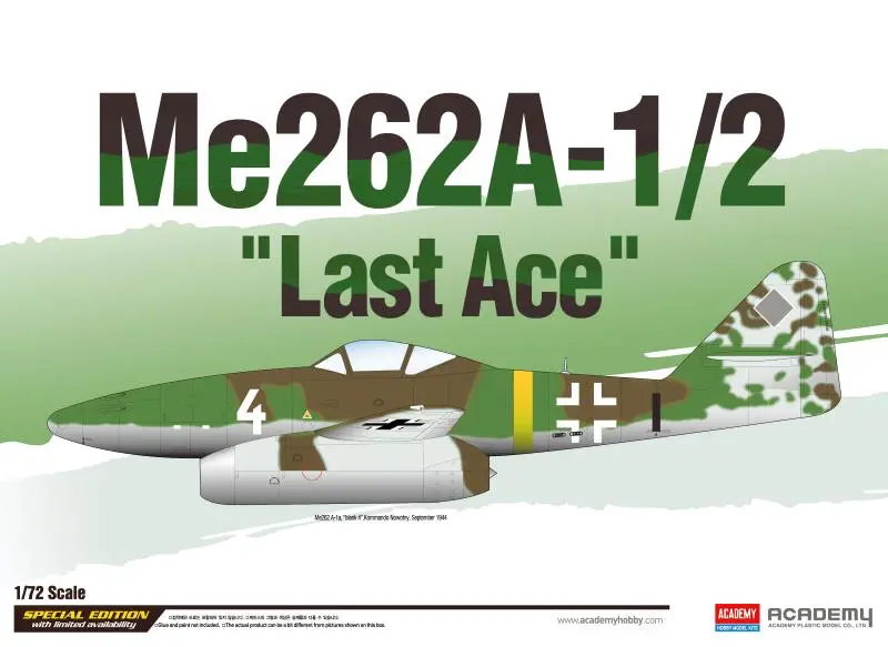Academy 1/72 Messerschmitt Me262a-1/2 “Last Ace” Le Model Kit 1