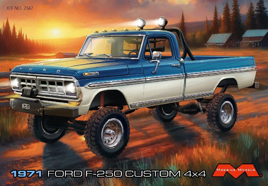 Moebius Models 1/25 1971 Ford F-250 Custom 4X4 Model Kit 1
