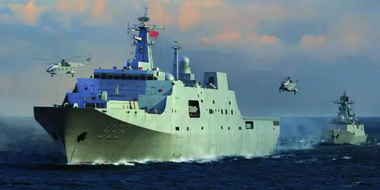 Trumpeter 1/350 Pla Navy Type 7 Amphibious Transport Dock Model Kit 1