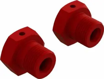 Arrma Aluminum Wheel Hex: Red (2Pcs) 1