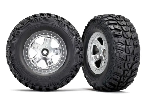 Traxxas Sct Satin Chrome Wheels & Kumho Tires (2) 1