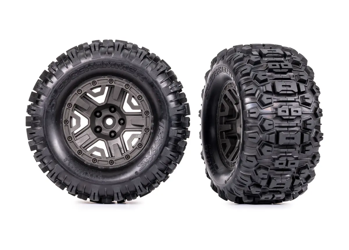 Traxxas 2.8" Gray Wheels & Sledgehammer Tires (2) 1