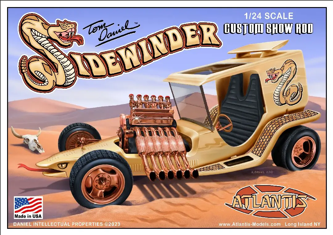 Atlantis Models 1/24 Tom Daniels Sidewinder Custom Show Rod Model Kit 1