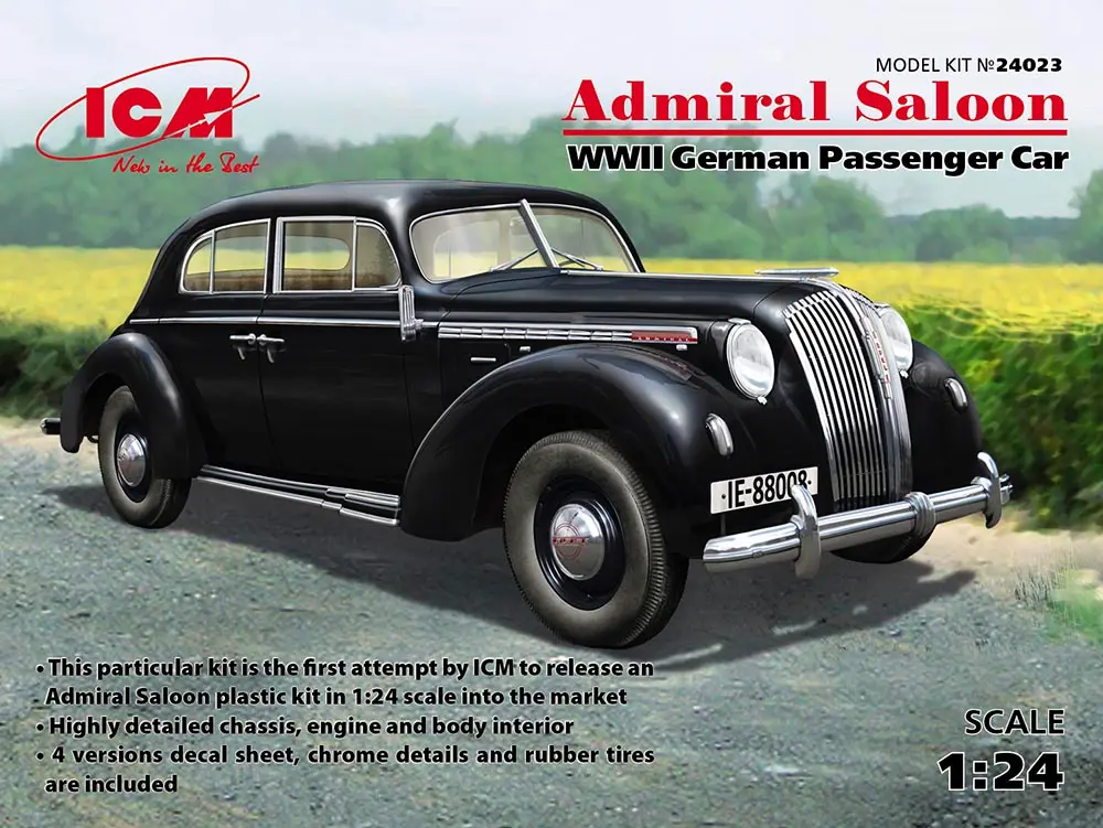 Icm Models 1/24 Admiral Saloon Wwii German Passenger Car Model Kit 1