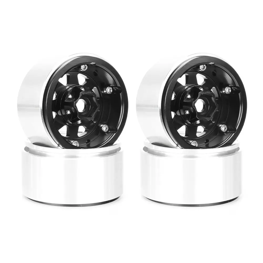 Hobby Details B Style 1.9” Beadlock Wheels: Black (-10Mm Offset) 1