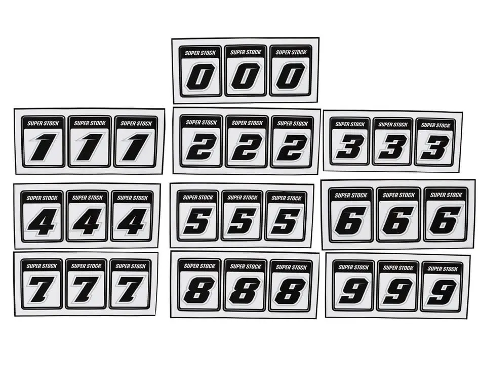 175Rc Race Number Decal Sheets (Super Stock) (#0-9) 1