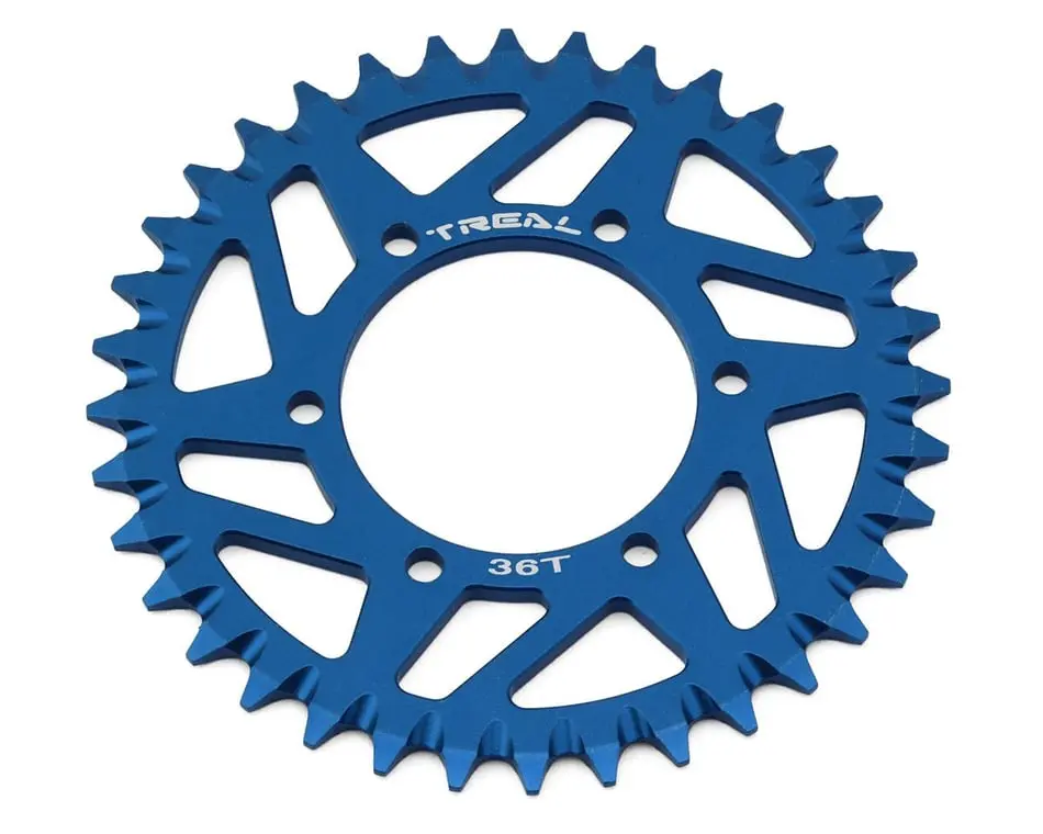 Treal Hobby Aluminum 7075 Rear Chain Sprocket: 36T (Blue) 1