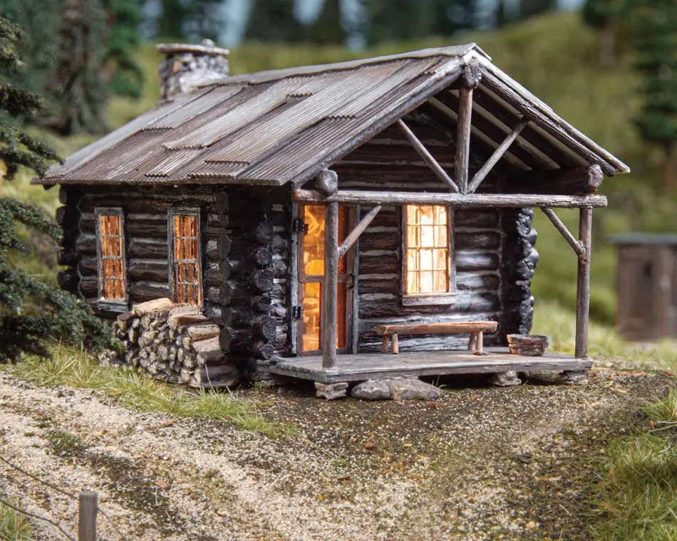 Woodland Scenics N Scale Cozy Cabin W/Led Fireplace 1