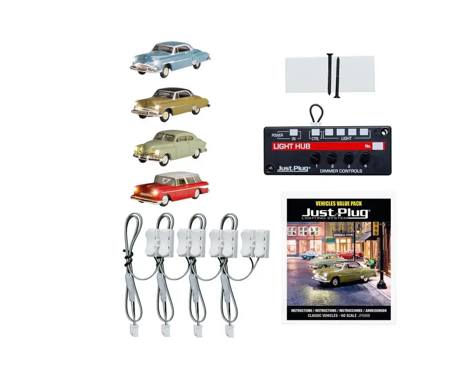 Woodland Scenics Ho Scale Value Pack: Classic Vehicles W/Light Hub 1