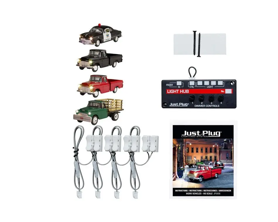 Woodland Scenics Ho Scale Value Pack: Work Vehicles W/Light Hub 1