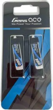 Gens Ace 200Mah 3.7V 45C 1S Lipo Batteries: Jst Ph (2) 1