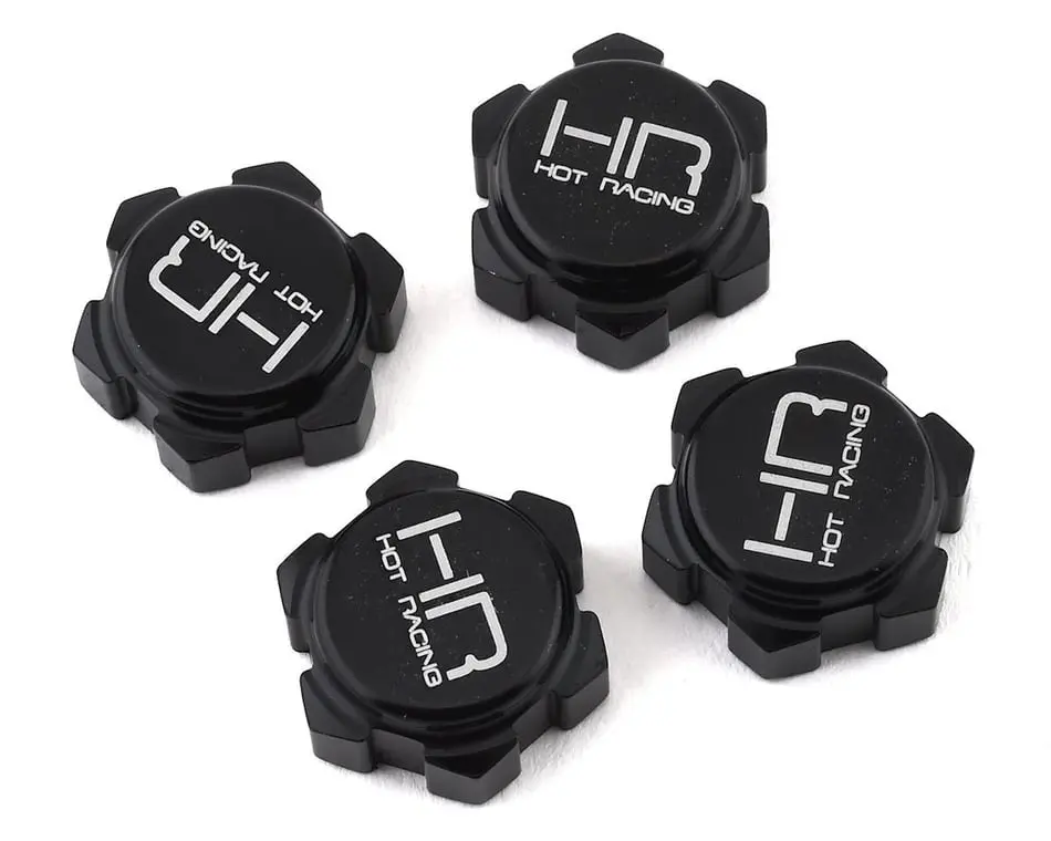 Hot Racing Closed End Dirt Shield Wheel Nuts: Black (4) 1