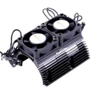 Power Hobby Heat Sink W/Twin Turbo High Speed Cooling Fans: 1/8 (Black) 1