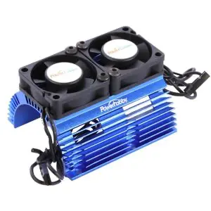 Power Hobby Heat Sink W/Twin Turbo High Speed Cooling Fans: 1/8 (Blue) 1