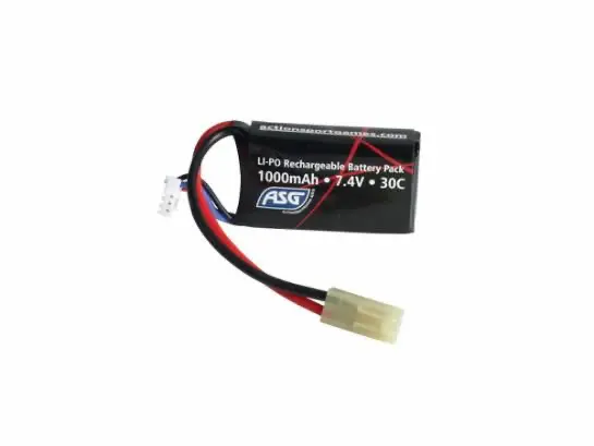 Asg Strike 7.4V 1000Mah 30C Lipo Battery 1